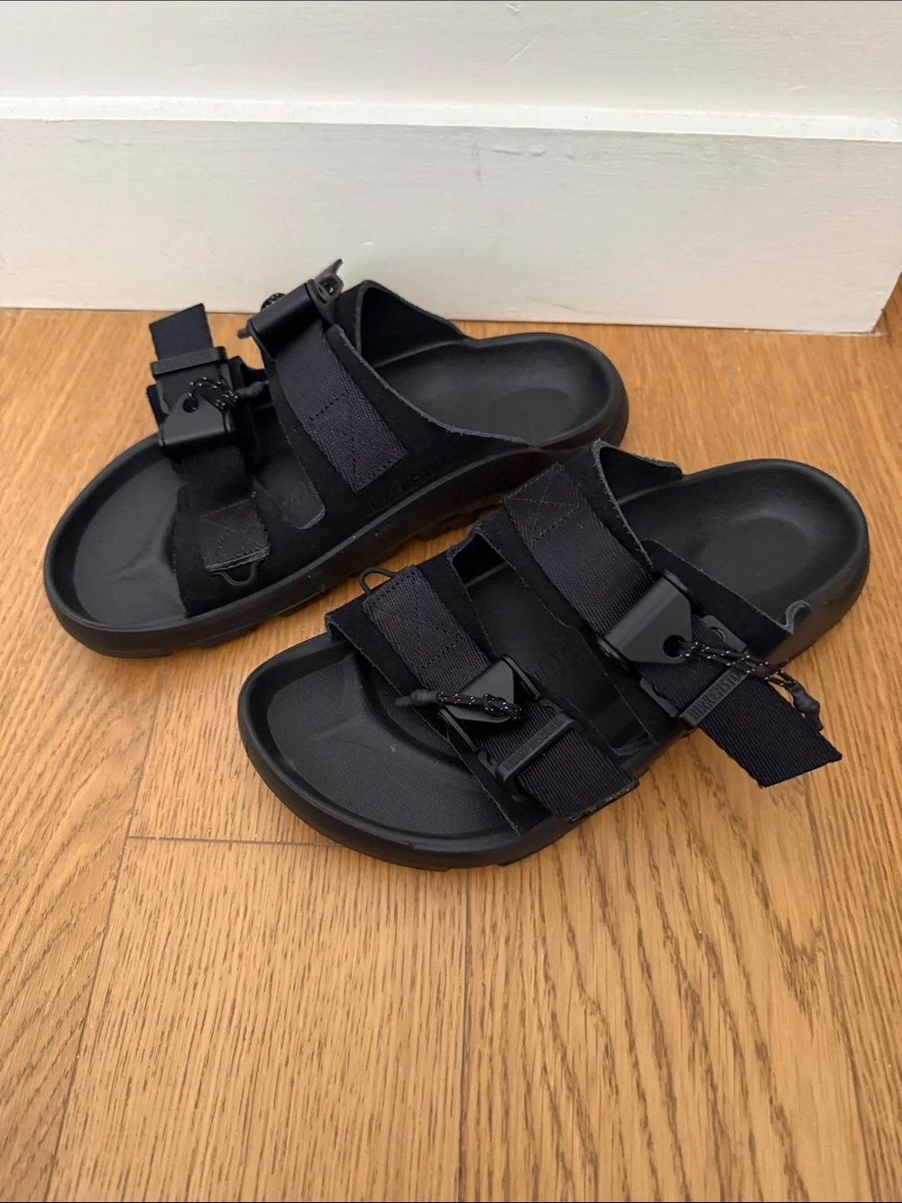 Black Strappy Buckle Birkenstock Sandals
